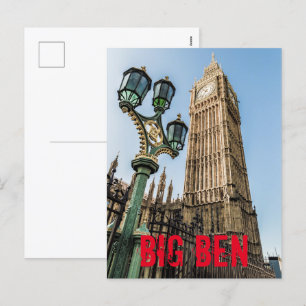 Big Ben i Westminster London-presenten Helg Vykort