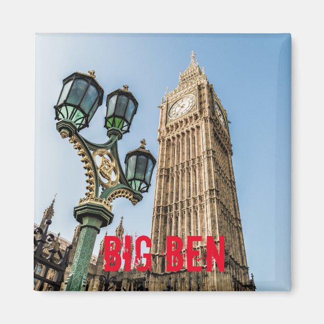Big Ben i Westminster London-presenten Magnet (Framsidan)