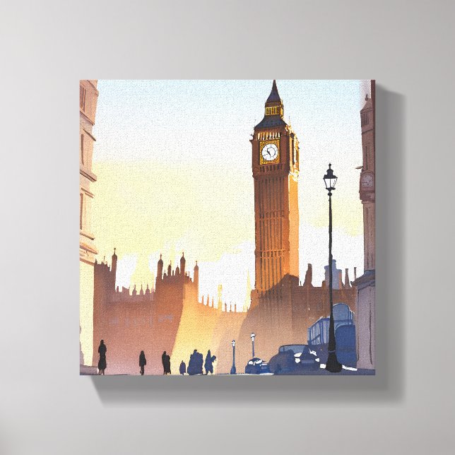 Big Ben-klocktornet | London England Storbritannie Canvastryck (Framsida)