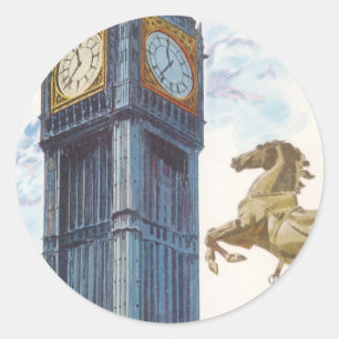 Big Ben-klocktornet vid Palace of Westminster Runt Klistermärke