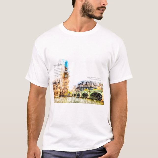Big Ben London Aquarell T Shirt (Framsida)