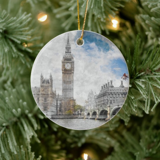 Big Ben London Ceramic Ornament - UK Travel (Träd)