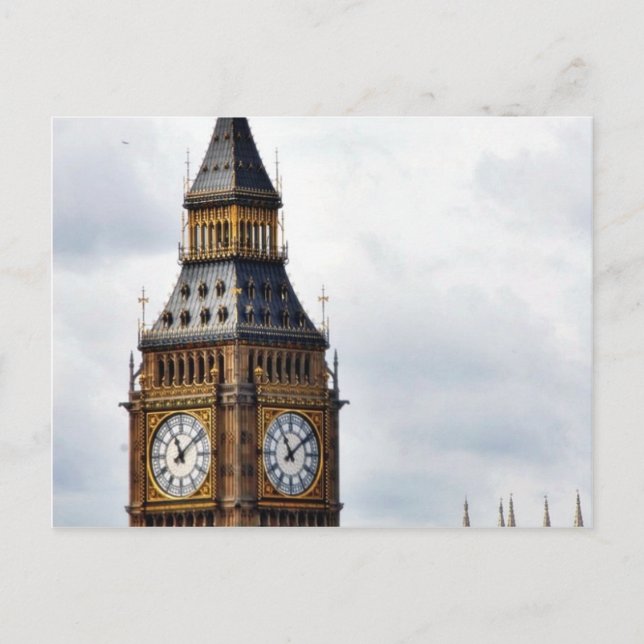 Big Ben London Clock Torn och Westminster Abbey Vykort (Framsida)