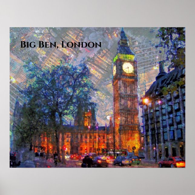 Big Ben London England Design Poster (Framsidan)