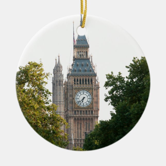 Big Ben London England Julgransprydnad Keramik (Framsidan)