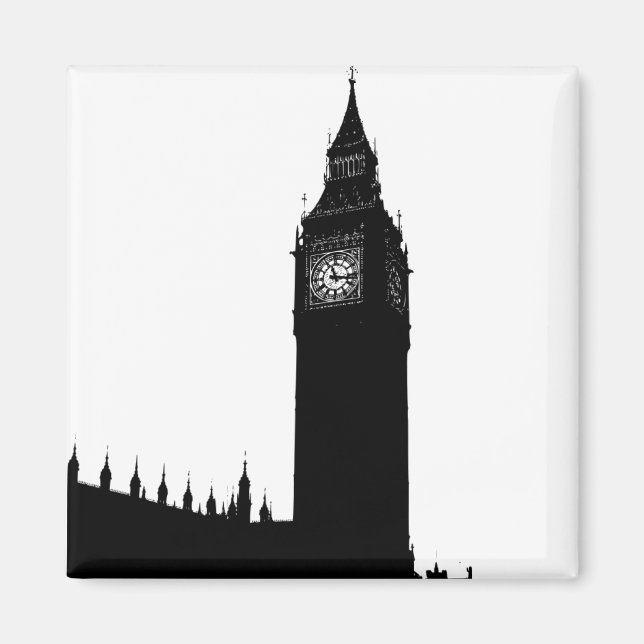 Big Ben London England silhouette-grafik Magnet (Framsidan)
