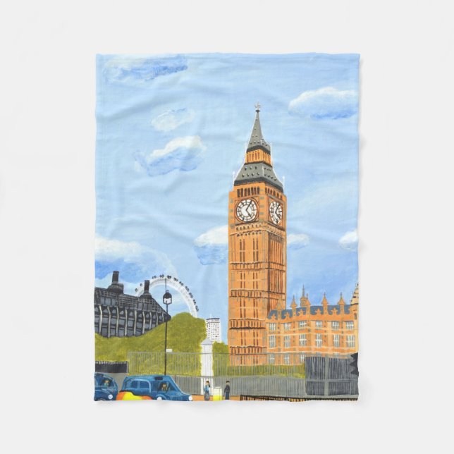 Big Ben London Fläskfilt  Fleecefilt (Framsidan)