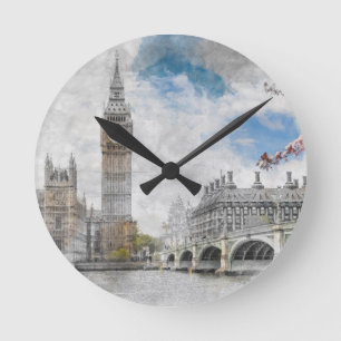 Big Ben, London, Förenade kungariket Rund Klocka