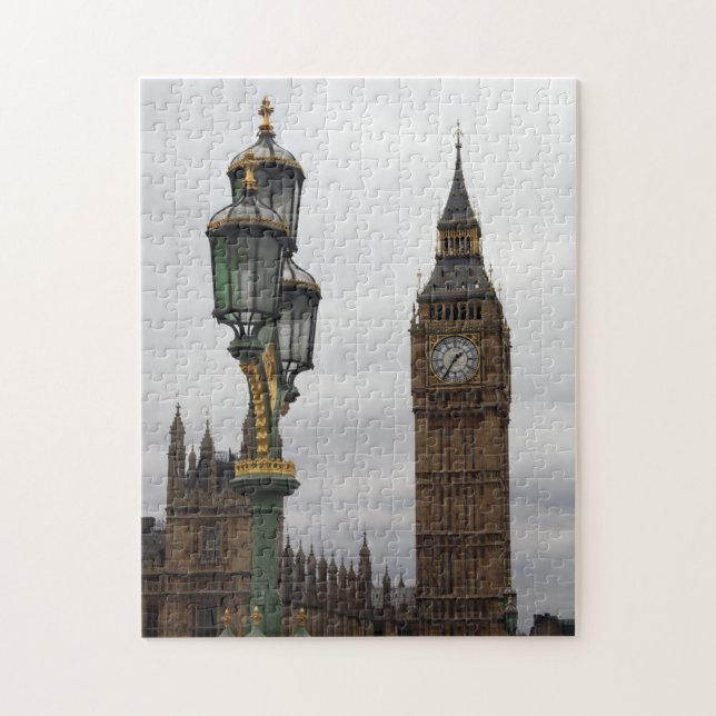 Big Ben - London - Lamp Post - Puzzle Pussel (Vertikal)