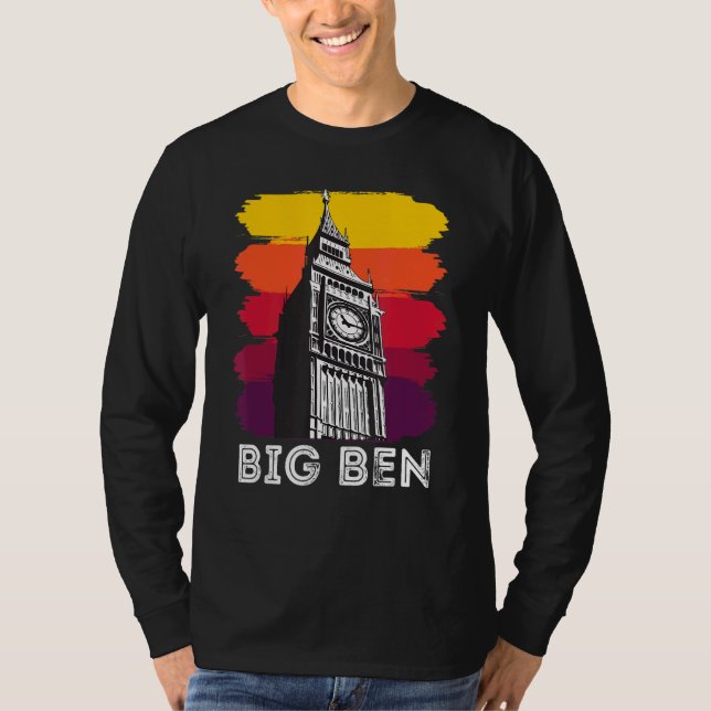 Big Ben London Landmark Sightsee i England T Shirt (Framsida)