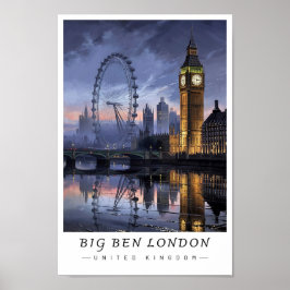 Big Ben London Storbritannien Väggkonst, Stadspano Poster