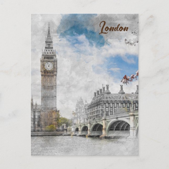Big Ben London United Kingdom Postcard Vykort (Framsida)