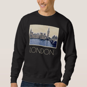 Big Ben London Watercolor art Lång Ärmad Tröja