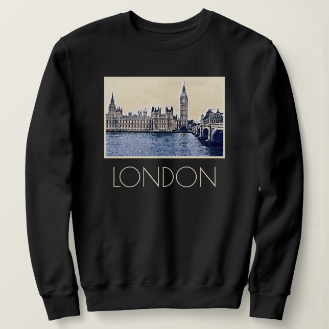 Big Ben London Watercolor art T Shirt (Design framsida)