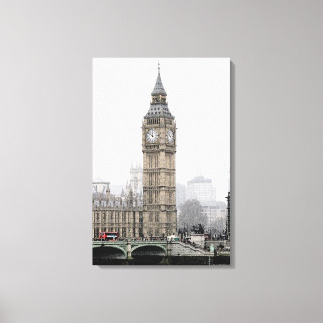 Big Ben London (Watercolor) Canvastryck (Framsida)