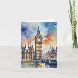 Big Ben London Watercolor Stationery Kort