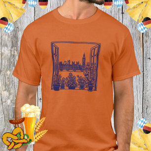 Big Ben London Window View UK Travel Souvenir T Shirt