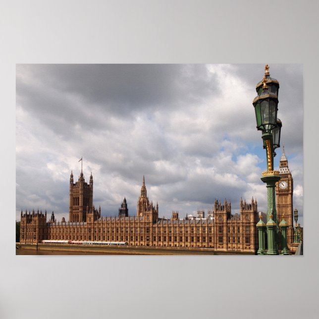Big Ben och Houses i London poster (Framsidan)