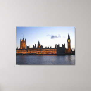Big Ben och Houses of Parliament i staden Canvastryck