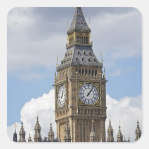 Big Ben och Houses of Parliament, London, Fyrkantigt Klistermärke