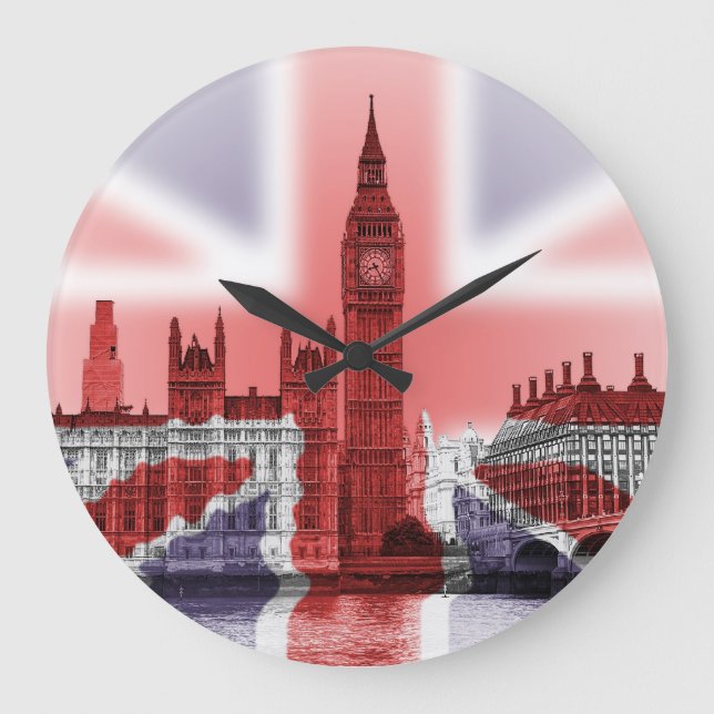 Big Ben och Houses, Union Jack Stor Klocka (Framsida)