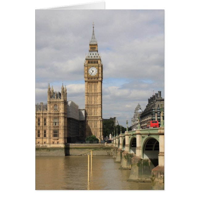 Big Ben och parlamentets hus Hälsningskort (Framsidan)