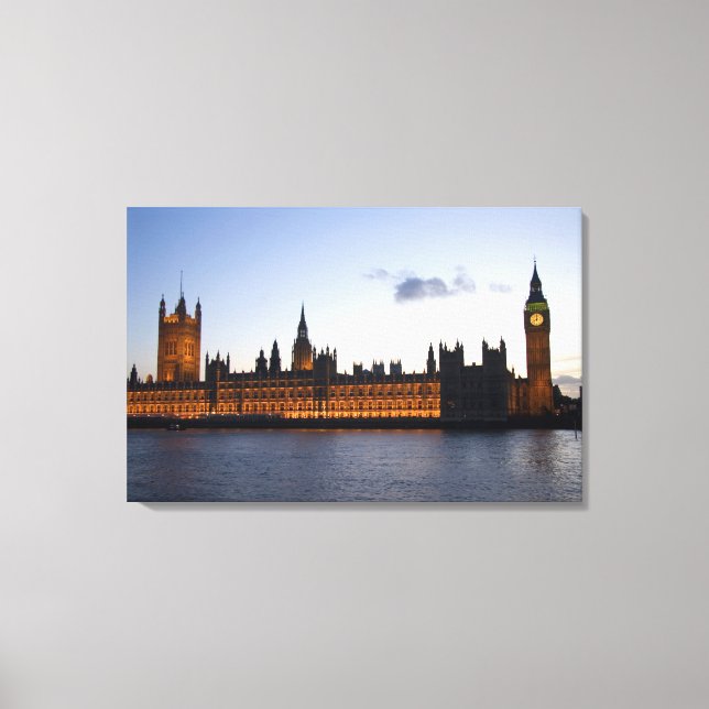 Big Ben och parlamentets hus i staden Canvastryck (Framsida)