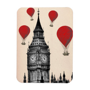 Big Ben och Red Luftballong 2 Magnet