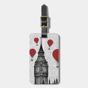 Big Ben och Red-Luftballonger Bagagebricka