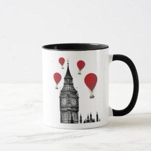 Big Ben och Red-Luftballonger Mugg