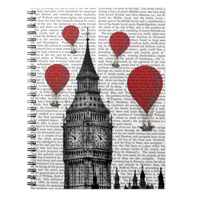 Big Ben och Red Luftballongs Anteckningsbok Med Spiral (Framsidan)