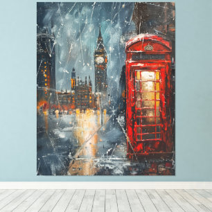 Big Ben och Red Mobil Booth Canvastryck
