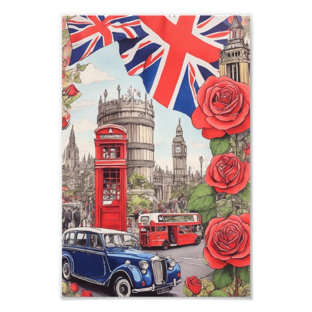 Big Ben och Ro i England 2 Fototryck (Framsidan)
