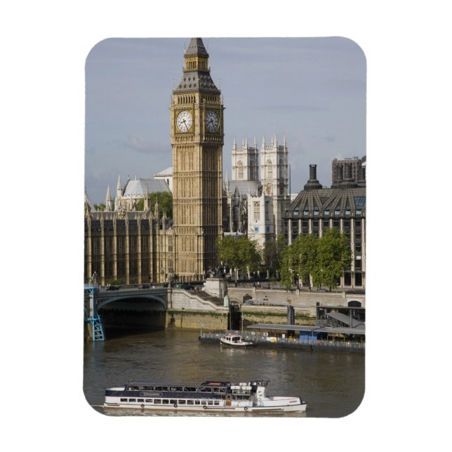 Big Ben och Thames River Magnet (Vertikal)