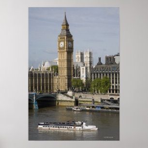 Big Ben och Thames River Poster
