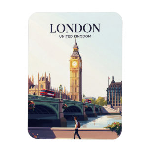 Big Ben och Westminster Bridge Storbritannien Magnet