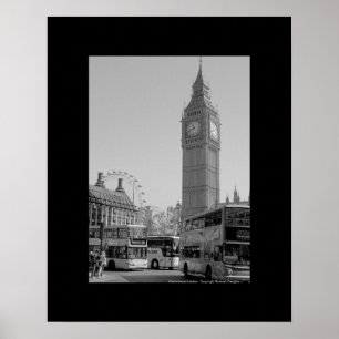 Big Ben och Westminster London Black and white art Poster