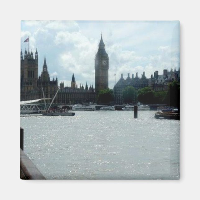 Big Ben On River Thames London Magnet (Framsidan)