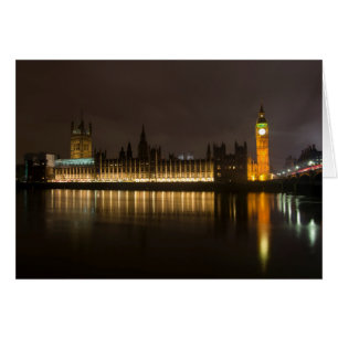 Big ben på natten hälsningskort