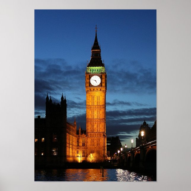 Big Ben på natten Poster (Framsidan)