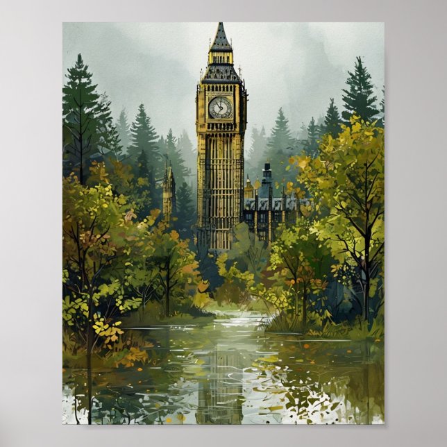 Big Ben Poster - Vibrant London Illustration (Framsidan)