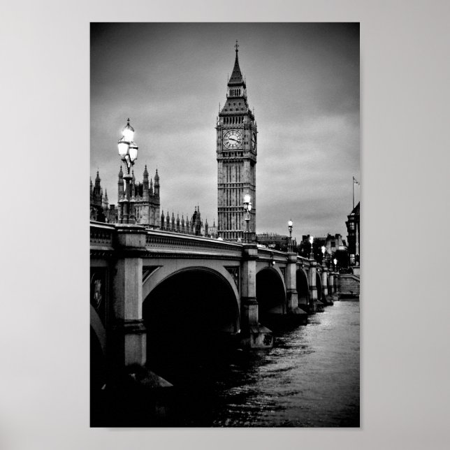 Big Ben Queen Elizabeth Torn Westminster Bridge Poster (Framsidan)