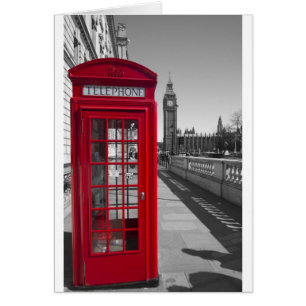 Big Ben Red-telefonbox Hälsningskort