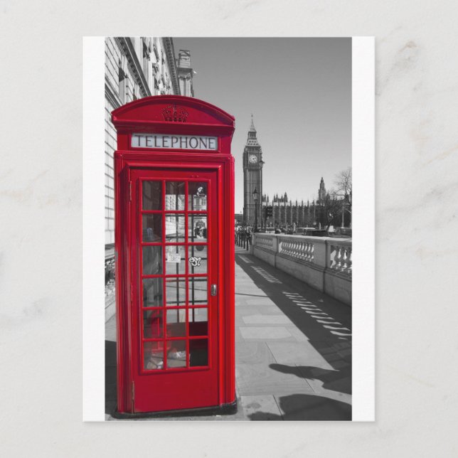 Big Ben Red-telefonbox Vykort (Framsida)