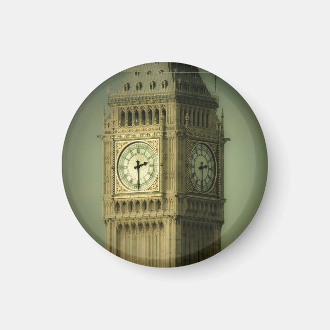 Big Ben Round Fridge Magnet (Framsidan)