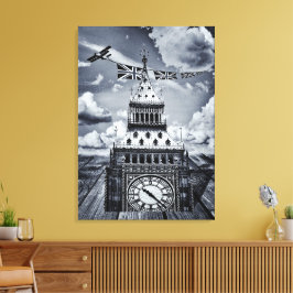 Big Ben Surreal British Art, London Canvastryck