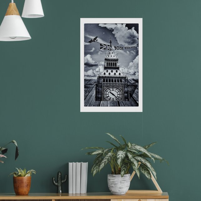 Big Ben Surreal British Art, London Poster (Vardagsrum 1)