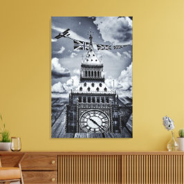 Big Ben Surreal brittisk konst, London Canvastryck