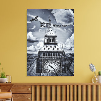 Big Ben Surreal brittisk konst, London Canvastryck