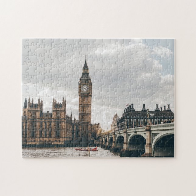 Big Ben & The River Thames London City, England Pussel (Horisontell)